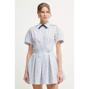 Elisabetta Franchi rochie din bumbac culoarea alb, mini, evazată, AB77051E2 imagine