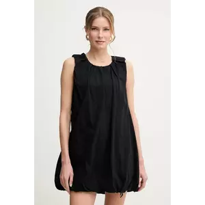 Liviana Conti rochie din bumbac culoarea negru, mini, evazată, L5SH68 imagine