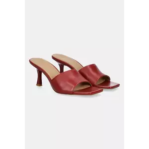 Answear Lab slapi de piele femei, culoarea rosu, cu toc cui imagine