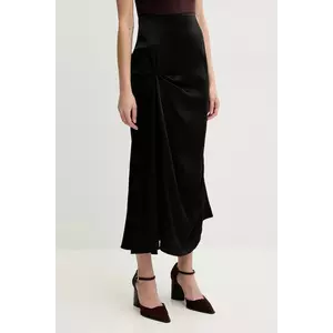 Victoria Beckham fusta culoarea negru, midi, drept, 1225WSK006377A imagine