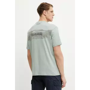 Napapijri tricou din bumbac S-Vanni bărbați, culoarea verde, cu imprimeu, NP0A4IEDG1X1 imagine