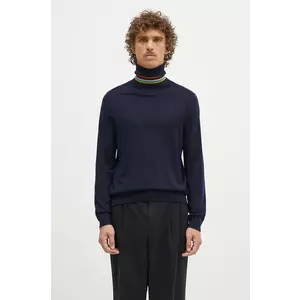Paul Smith pulover de lână bărbați, culoarea bleumarin, light, cu guler, M1R-565X-M02093 imagine