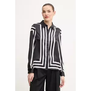 Morgan cămașă femei, culoarea negru, cu guler clasic, regular, CLINE imagine