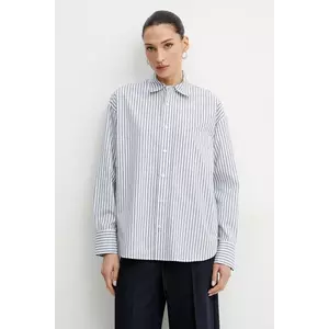 MICHAEL Michael Kors cămașă din bumbac femei, culoarea alb, cu guler clasic, relaxed, MS540S4HJ7 imagine