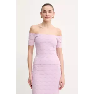 Herve Leger bluză Lainey femei, culoarea violet, uni, SCJ1513588 imagine