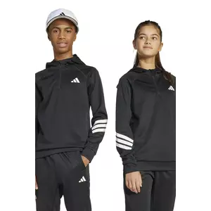 adidas bluză culoarea negru, cu glugă, cu imprimeu, JD0104 imagine