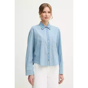 Weekend Max Mara cămașă din bumbac femei, cu guler clasic, relaxed, 2515111141600 imagine