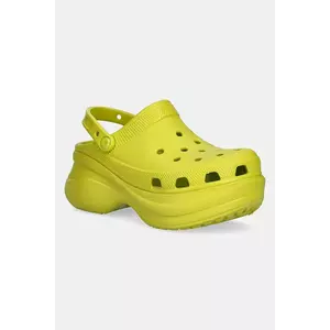 Crocs papuci Classic Bae Clog W femei, culoarea verde, cu platforma, 206302.312 imagine