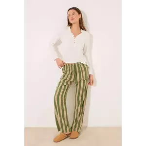 women'secret pantaloni de pijama femei, culoarea verde, 3709661 imagine