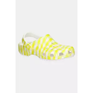Crocs papuci Classic Gingham Clog femei, culoarea galben, 211006-78R imagine