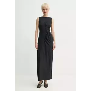 Samsoe Samsoe rochie SAANDREAS culoarea negru, maxi, evazată, F25100139 imagine