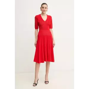 Herve Leger rochie Lyla culoarea rosu, mini, evazată, SHO8284542 imagine