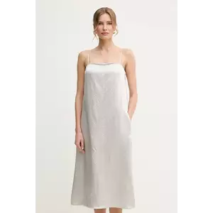 MM rochie culoarea gri, midi, evazată, 2516221017600 imagine