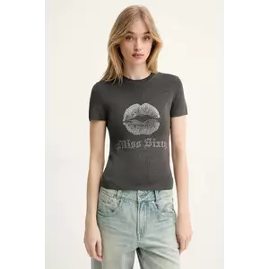 Miss Sixty tricou din amestec de mătase femei, culoarea gri, 6S1RJ23100 imagine