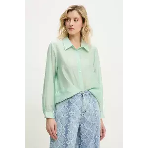 Answear Lab cămașă femei, culoarea turcoaz, cu guler clasic, regular imagine