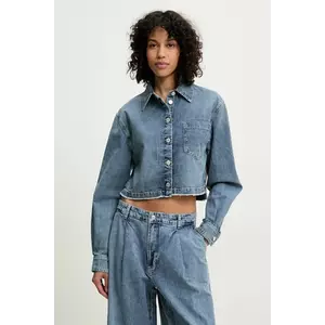 Moschino Jeans cămașă din bumbac femei, cu guler clasic, relaxed, 0222 3721 imagine