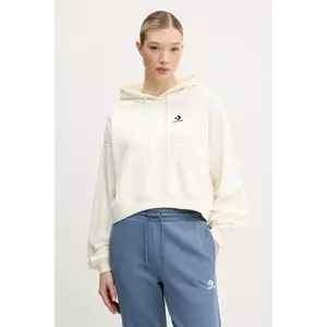 Converse hanorac femei, culoarea bej, cu glugă, cu imprimeu, 10027616-A02 imagine