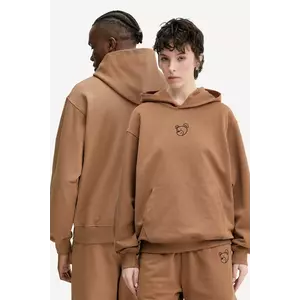 Inbetweeners hanorac de bumbac culoarea maro, cu glugă, cu imprimeu, S5TWUAHS024 imagine