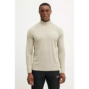 Under Armour bluză de trening Tech Textured culoarea bej, cu imprimeu, 1382797 imagine