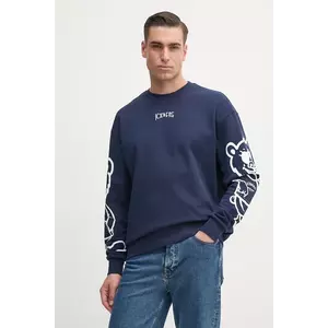 Iceberg hanorac de bumbac bărbați, culoarea albastru marin, cu imprimeu, E053 6341 imagine