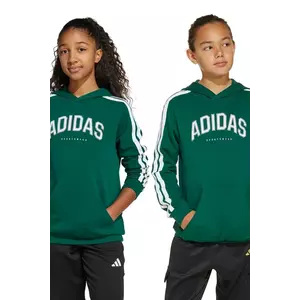 adidas bluză copii culoarea verde, cu glugă, cu imprimeu, JM7358 imagine