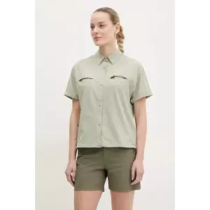 Columbia cămașă Boundless Trek femei, culoarea verde, cu guler clasic, relaxed, 2119901 imagine