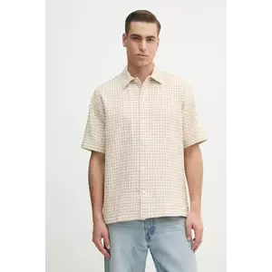 Samsoe Samsoe cămașă SAAYO bărbați, culoarea bej, cu guler clasic, regular, M25100078 imagine