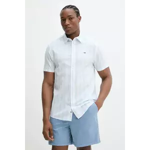 Tommy Jeans cămașă din amestec de in bărbați, cu guler clasic, regular, DM0DM20894 imagine