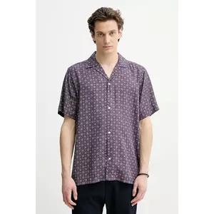 Les Deux cămașă bărbați, culoarea violet, cu guler clasic, regular, LDM401100 imagine