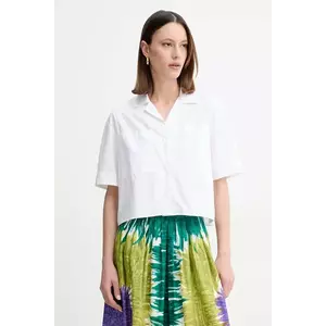 MAX&Co. cămașă din bumbac femei, culoarea alb, cu guler clasic, relaxed, 2516111014200 imagine