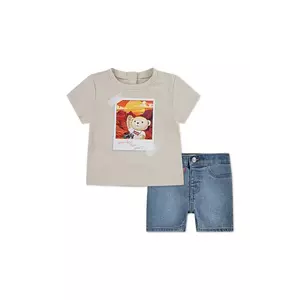 Levi's compleu bebe LEVI PHOTO OP DENIM compleu culoarea bej, 6EM343 imagine