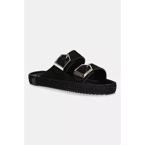 Bohonomad papuci de piele Sydney femei, culoarea negru, SYD.20 imagine