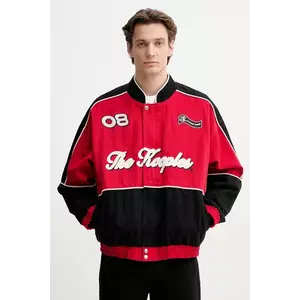 The Kooples geacă din denim culoarea rosu, de tranzitie, HBLO30010K imagine