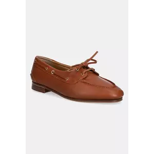 Bally mocasini de piele femei, culoarea maro, cu toc plat, WF002V imagine