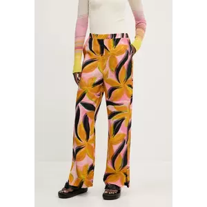 Desigual pantaloni EOS femei, culoarea roz, lat, high waist, 25SWPW14 imagine