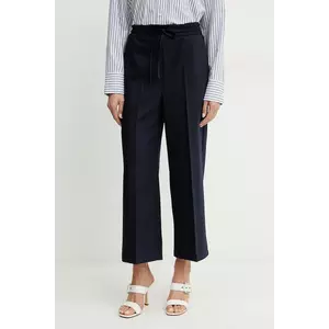 Marella pantaloni Emme by Marella femei, culoarea albastru marin, lat, high waist, 2515131131200 imagine