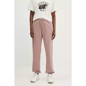 Herschel pantaloni de trening din bumbac femei, culoarea maro, uni, 50298-02077 imagine