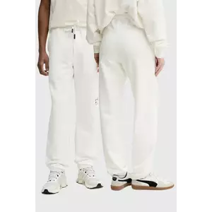 Inbetweeners pantaloni de trening din bumbac culoarea bej, drept, medium waist, S5TWUAFP026 imagine