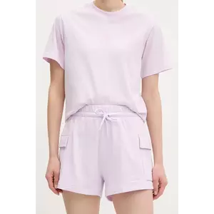 adidas pantaloni scurți copii Essentials femei, culoarea violet, uni, high waist, JC5701 imagine