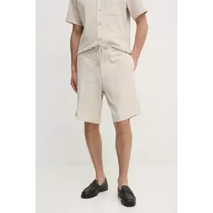 Iceberg pantaloni scurți din amestec de in bărbați, culoarea bej, D080 0140 imagine