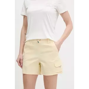 Columbia pantaloni scurți outdoor Weekend Rays culoarea galben, uni, high waist, 2114784 imagine
