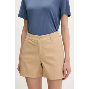 Columbia pantaloni scurți outdoor Leslie Falls culoarea verde, uni, medium waist, 2126061 imagine