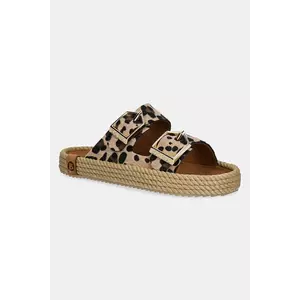 Bohonomad papuci de piele Sydney femei, culoarea bej, SYD.12 imagine