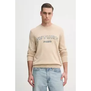 FROM FUTURE pulover de cașmir bărbați, culoarea bej, light, MPR02730 imagine
