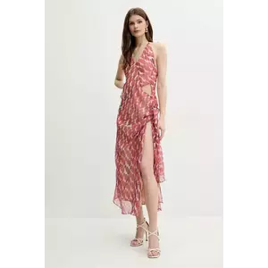 Bardot rochie CYREL culoarea roz, maxi, evazată, 59760DB imagine