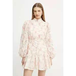 Bardot rochie culoarea roz, mini, evazată, 57809DB2 imagine