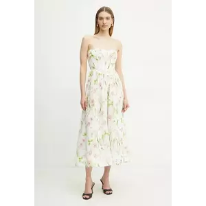 Bardot rochie culoarea alb, midi, evazată, 58164DB3 imagine