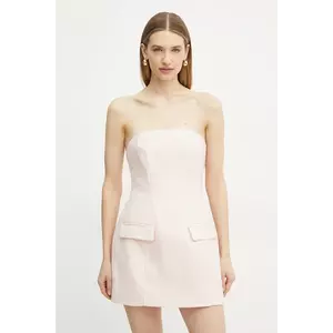 Bardot rochie culoarea roz, mini, dreaptă, 59806DB1 imagine