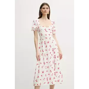 Bardot rochie GILLIAN culoarea alb, midi, evazată, 59235DB imagine