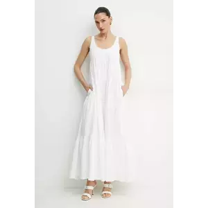 MICHAEL Michael Kors rochie culoarea alb, maxi, evazată, MS582WLF4C imagine